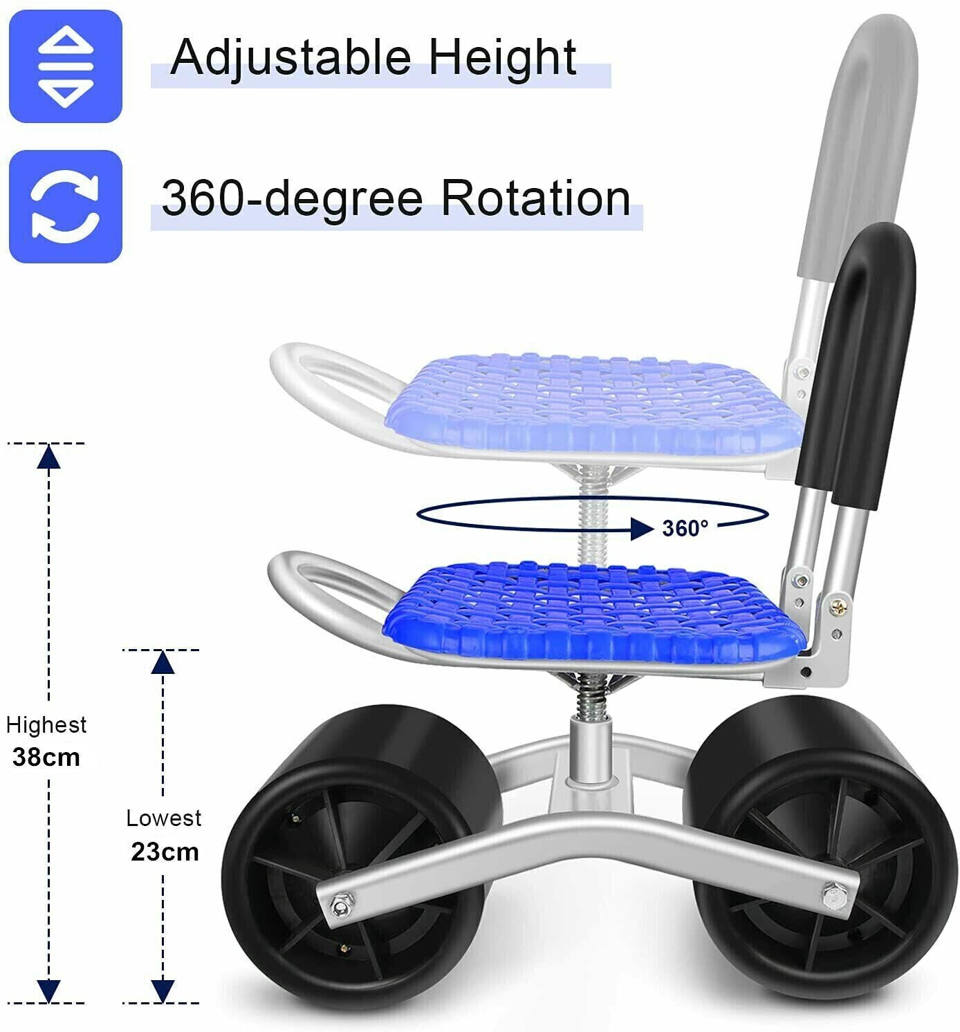 Garden Rolling Stool 360° Rotation